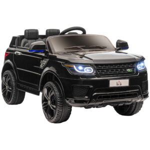 Voiture électrique enfant SUV 4X4 – 12V, 2 moteurs, 5Km/h max. – télécommande – nombreux effets – noir