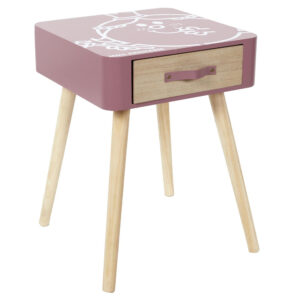 Table de Chevet “Madame Princesse” 48cm Rose