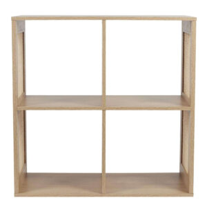 Etagère de rangement 4 cases Bali en cannage – Marron