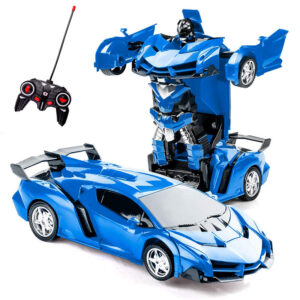 SHOP-STORY – 2 IN 1 RC CAR BLUE : Voiture 2 en 1 Transformable en Robot
