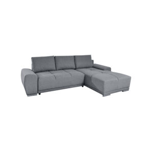 CASSANDRA – Canapé d’angle convertible avec coffre en tissu