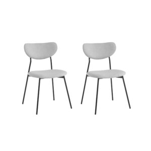 Lot de 2 chaises BRODIE en tissu avec pieds noirs