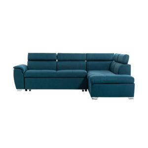 Canapé d’angle convertible PAOLA 4 places avec coffre en tissu