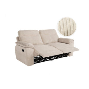 Canapé de relaxation manuel ROSS 3 places en velours côtelé