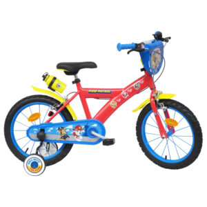 Vélo 16″ Gar√ßon Licence “Pat Patrouille” pour enfant de5 à 7 ans avec stabilisateurs à molettes – 2 freins