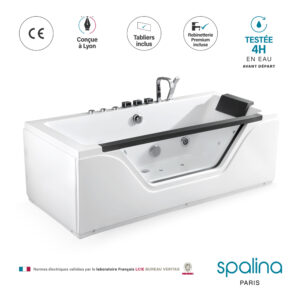 Baignoire Balnéo TAHITI Jets Hublot 170x78cm, by SPALINA