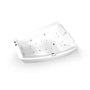 Baignoire balnéo 2 places SANGHA DUO Wave Droite  L170xl(120×70)xH63cm, by SPALINA