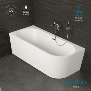 Baignoire semi-√Ælot murale CAPRI Gauche 170x76cm, by SPALINA