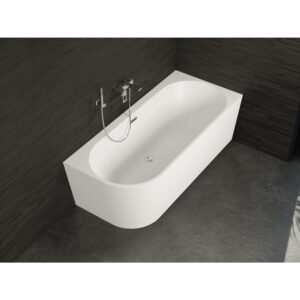 Baignoire semi-√Ælot murale CAPRI DROITE L. 170 x l. 76 cm, by SPALINA