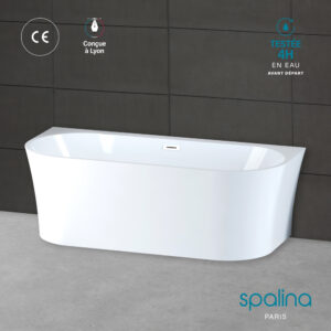 Baignoire semi-√Ælot murale RUBY 170x80cm, by SPALINA