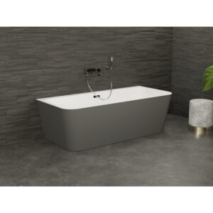 Baignoire semi-√Ælot Murale MINT 160 Grise 160x75cm, by SPALINA