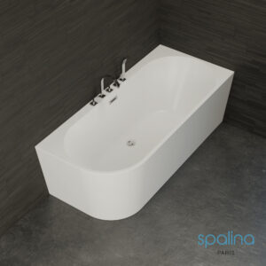 Baignoire semi-√Ælot murale CAPRI DROITE L. 170 x l. 76 cm+Robinetterie Chromée, by SPALINA