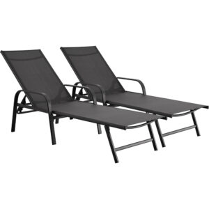 Lot de 2 Bains de soleil en métal “Farniente”- Gris