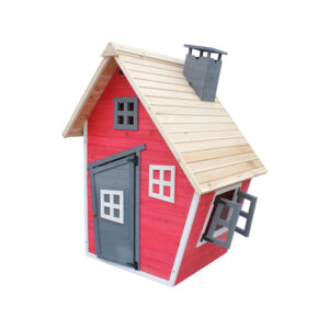 Maisonnette “Lilou” – 119.5 x 156 x 102 cm – Rouge/Gris