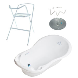 Baignoire bébé thermomètre    Blanc   Lapin 86 cm + Pied + Tuyau