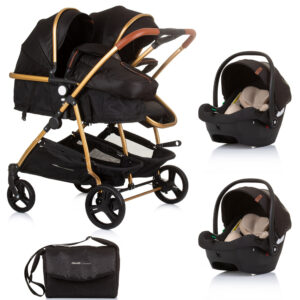 DUO SMART Poussette jumeaux ou enfants rapprochés largeur 79 cm    Noir   + 2 cosy noir