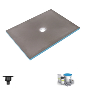 Receveur de douche à carreler 180 x 90 WEDI Fundo Primo rectangle écoulement centré + bonde verticale + kit d’étanchéité