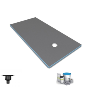 Receveur de douche à carreler 160 x 100 WEDI Fundo Primo rectangle écoulement excentré + bonde verticale + kit d’étanchéité
