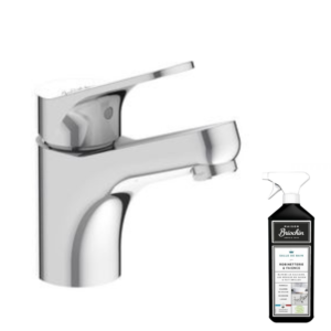 Mitigeur lavabo JACOB DELAFON Brive chrome + nettoyant Briochin