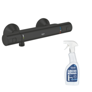 Mitigeur douche thermostatique GROHE Precision Start noir + nettoyant GrohClean