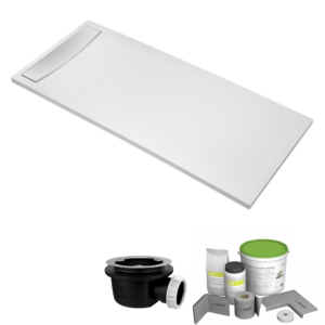 Pack receveur de douche antidérapant 140 x 90 JACOB DELAFON Flight Neus rectangle blanc+Kit d’étanchéité WEDI + Bonde + Capot