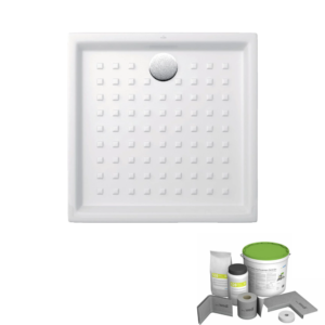 Pack receveur de douche 100 x 100 VILLEROY ET BOCH O Novo carré blanc + Kit d’étanchéité WEDI