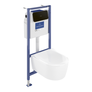 Pack WC suspendu sans bride VILLEROY ET BOCH Avento + B√¢ti support ViConnect Pro + abattant frein de chute + plaque noir mat