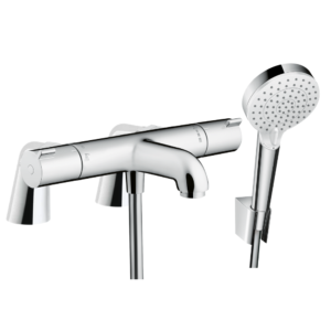 Pack mitigeur bain douche HANSGROHE Ecostat 1001 + douchette à main HANSGROHE Crometta avec colonnettes