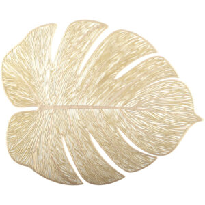 Dessous d’assiette feuille filigrane dore par boite de – 6