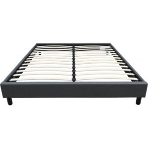 Sommier “Andy” en tissu – 140 x 190cm – Gris anthracite