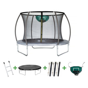 Trampoline avec filet intérieur “jumper” – √ò 3,05 – Gris