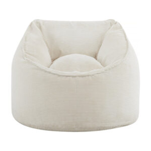 Pouf en velours côtelé “Santiago” – 105 x 105 x 70 cm – Beige