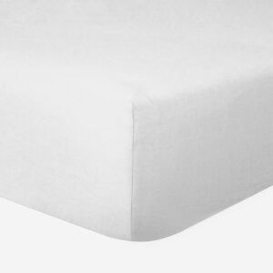 Drap-housse 100% coton 57 Fils – Blanc – Bonnet 30 cm