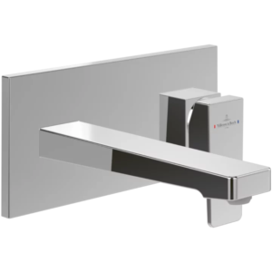 Mitigeur lavabo mural VILLEROY ET BOCH Architectura Square avec vidage Push Open Chrome