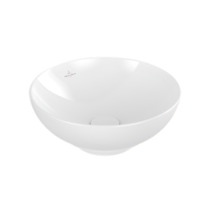 Vasque 38 x 38 ronde à poser VILLEROY ET BOCH Loop & Friends non meulé blanche avec trop plein