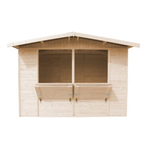 Grand stand de vendeur avec comptoir – 6 m¬≤ / H232 x L336x l263 cm, TIMBELA M150