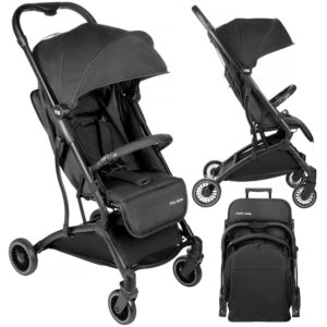 Poussette Canne pour Enfant 6-36 mois Moby-System Poussette Pliable en Valise, Habillage Pluie, Légère, Petites Roues, Grand Panier, Sac de Transport