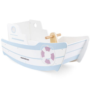 Jouet à Bascule Bois Mamabrum, Grand Bateau à Bascule pour Enfant +18 mois Jusqu’à 25 KG, Siège spacieux avec dossier, Peinture √âcologique