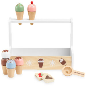 Marchande de Glaces Mamabrum – Marchande Enfant en Bois +3 ans, Jouet Marchande avec Accessoires – Couleur √âcologique non Toxique