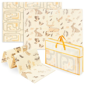 Tapis D’éveil Bébé en Mousse Reversible, Grand Tapis 180*120 pour Chambre D’enfant, Pliable Tapis de Motricité Favorisant Le Développement