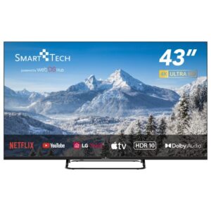 Smart Tech TV LED 4K UHD 43′ (108 cm) Smart TV Web OS-43UW02V- netflix, prime video, Youtube – 3xHDMI – 2xUSB – MEMC- DOLBY Audio