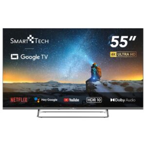 Smart Tech TV 4K UHD 55″ (139 cm) 55UG02V, Smart TV Google TV, HDMI, USB, HEVC, Dolby Audio, HDR 10, CHROMESCAST, Google Assistant ‚Ä¶
