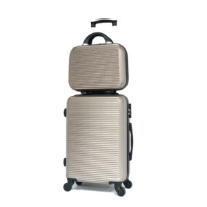 CELIMS ‚Äì Valise Moyenne + Vanity Valise Soute + Vanity  Taille 65cm 20kg  Serrure intégré  ABS  4 Roulettes 360  Champagne