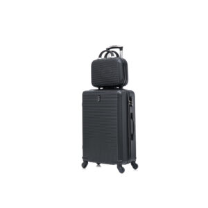 CELIMS ‚Äì Valise Moyenne + Vanity Valise Soute + Vanity  Taille 65cm 20kg  Serrure intégré  ABS  4 Roulettes 360  Noir