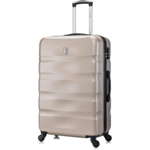 CELIMS ‚Äì Valise Grande Taille  Valise Soute 75cm 23kg  Serrure intégré  ABS  4 Roulettes 360  Champagne