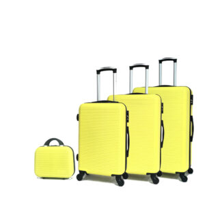 CELIMS ‚Äì Set Valise 4 Pièces  Valise Cabine + Valise Moyenne + Valise Grande + Vanity  55cm + 65cm+ 75cm  Cadenas  Jaune