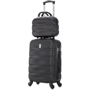 CELIMS ‚Äì Valise Cabine + Vanity  Bagage Cabine + Vanity  Taille 55cm 10kg  Serrure intégré  ABS  4 Roulettes 360  Noir