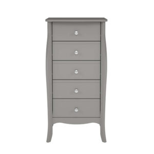 Simon commode 5 tiroirs gris.