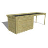 ABRI DE JARDIN bois Pin autoclave 27mm – 6,94×2,14m / 14,9m2 – Bac acier – Plancher bois