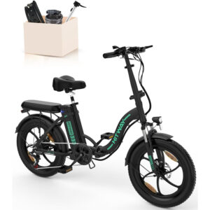 Vélo √âlectrique – HITWAY – 20″ VTT Fat Bike Electrique Adulte Pliable – BK6S –  Noir